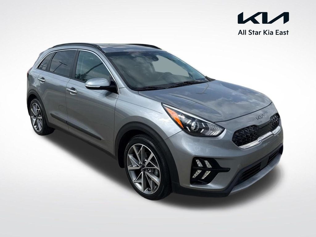 2022 Kia Niro Touring in Steel Gray — front three-quarter view