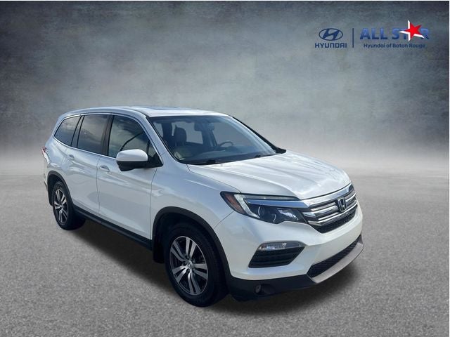 2017 Honda Pilot EX-L in White Diamond Pearl — front three-quarter view