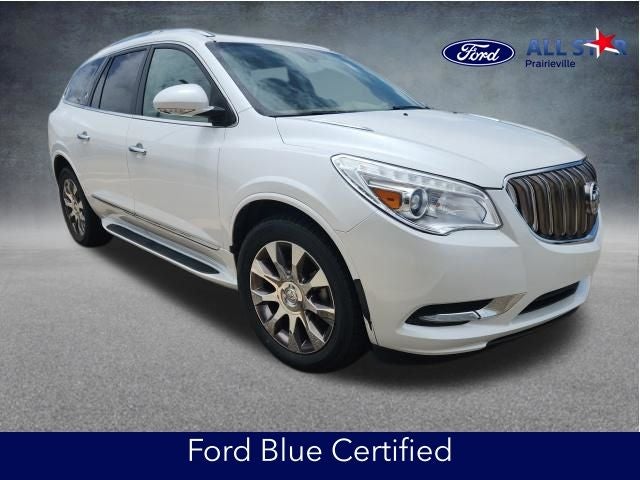 2017 Buick Enclave Premium Group in White Frost Tricoat — front three-quarter view