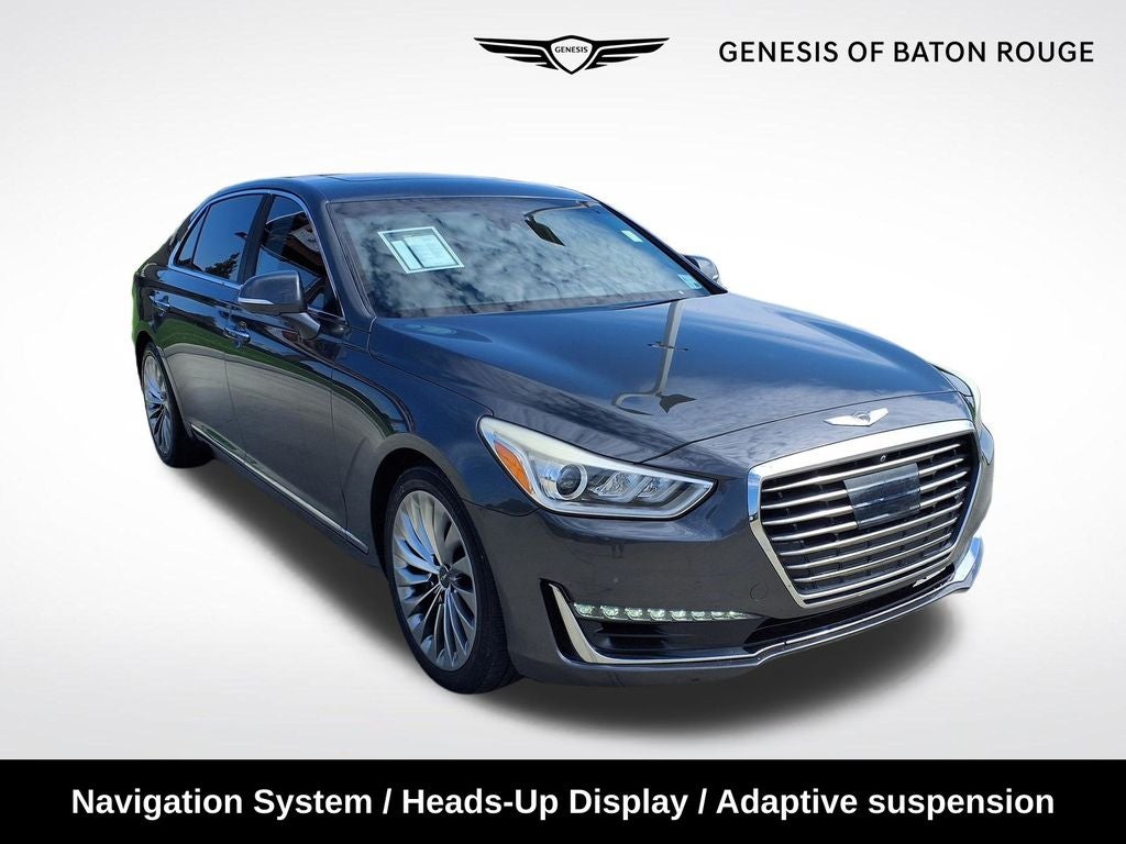 2019 Genesis G90 5.0 Ultimate in Gray — front three-quarter view