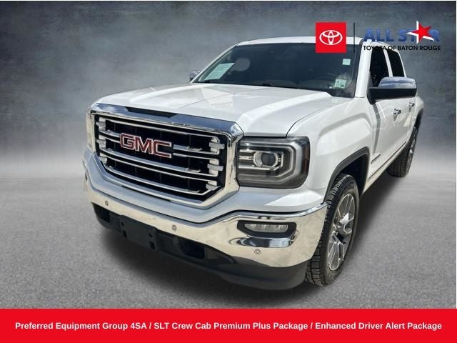 2017 GMC Sierra 1500 SLT in White Frost Tricoat — front three-quarter view