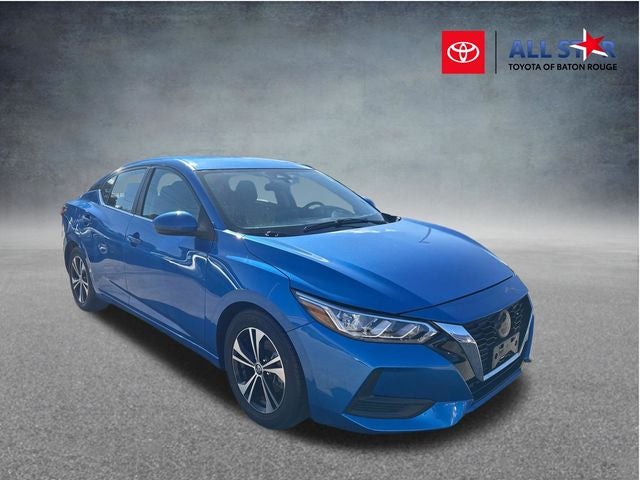 2023 Nissan Sentra SV in Electric Blue Metallic — front three-quarter view
