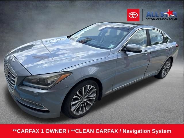 2016 Hyundai Genesis 3.8 in Parisian Gray — front three-quarter view